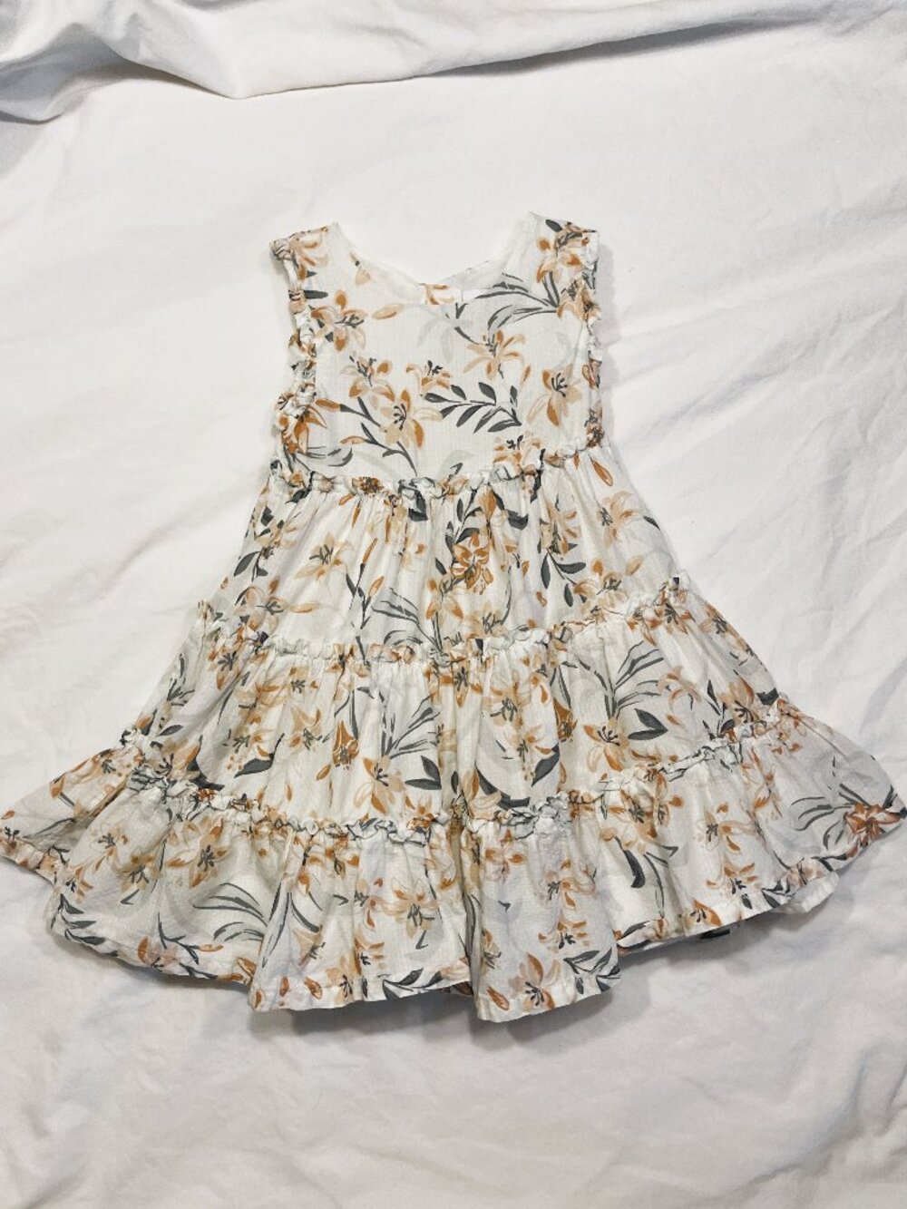 Jason Wu Cream/Green/ Taupe Floral Print Dress Size 3